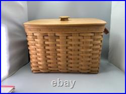 2001 Longaberger Warm Brown Newspaper Magazine Basket Plastic Protector Handles 2001 Longaberger Warm Brown Newspaper Magazine Basket Plastic Protector Handles