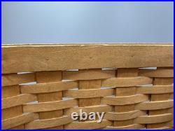 2001 Longaberger Warm Brown Newspaper Magazine Basket Plastic Protector Handles 2001 Longaberger Warm Brown Newspaper Magazine Basket Plastic Protector Handles
