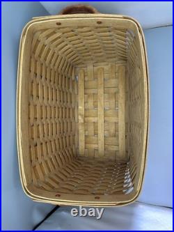 2001 Longaberger Warm Brown Newspaper Magazine Basket Plastic Protector Handles 2001 Longaberger Warm Brown Newspaper Magazine Basket Plastic Protector Handles
