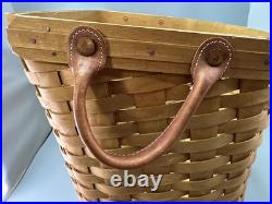 2001 Longaberger Warm Brown Newspaper Magazine Basket Plastic Protector Handles 2001 Longaberger Warm Brown Newspaper Magazine Basket Plastic Protector Handles