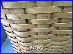 2001 Longaberger Warm Brown Newspaper Magazine Basket Plastic Protector Handles 2001 Longaberger Warm Brown Newspaper Magazine Basket Plastic Protector Handles