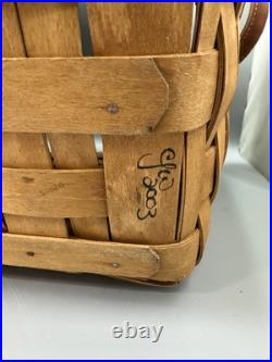 2001 Longaberger Warm Brown Newspaper Magazine Basket Plastic Protector Handles 2001 Longaberger Warm Brown Newspaper Magazine Basket Plastic Protector Handles