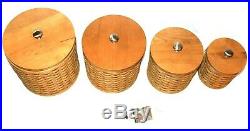 2003 Longaberger 16-Pc Canister Basket Set with Protectors & Lids Signed by Mary