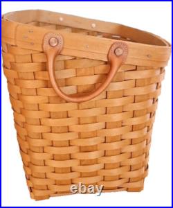 2003 Longaberger Newspaper/Magazine Basket with Wrought Iron Basket Stand