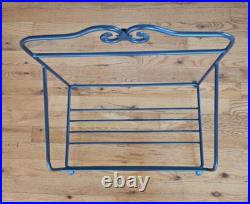 2003 Longaberger Newspaper/Magazine Basket with Wrought Iron Basket Stand