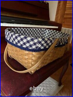 2004 Longaberger Blue Ribbon Collection Crafting Basket PERFECT CONDITION