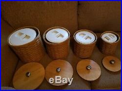 2004 Longaberger Canister (4) Set With Sealed Plastic Inserts withlids