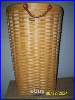 2004 Longaberger Warm Brown XL Oval Wastebasket Laundry Hamper Set