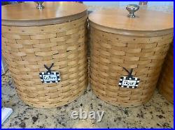 2005 Longaberger Basket Wooden Lids, Protectors & Lids 16-Pc Canister Set
