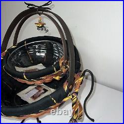 2006 Longaberger Autumn Treats BOTH Basket Set with IRON SPIDER LEG STAND & TIE ON