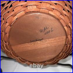 2006 Longaberger Autumn Treats BOTH Basket Set with IRON SPIDER LEG STAND & TIE ON
