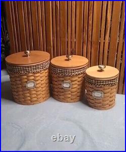 2006 Longaberger Basket Protectors & Lids 15-Pc Canister Set Made In USA 2006 Longaberger Basket Protectors & Lids 15-Pc Canister Set Made In USA