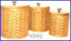 2006 Longaberger Basket Wooden Lids, Protectors & Lids 16-Pc Canister Set