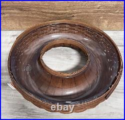 2007 Longaberger 18 Wreath Basket Dark Brown withHard Protector Signed By Mary