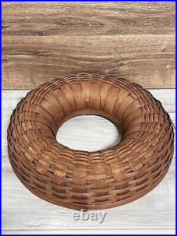 2007 Longaberger 18 Wreath Basket Dark Brown withHard Protector Signed By Mary