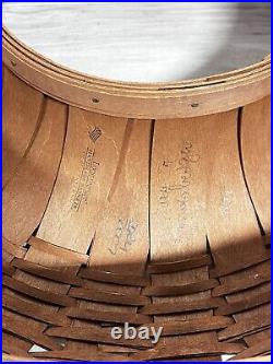 2007 Longaberger 18 Wreath Basket Dark Brown withHard Protector Signed By Mary