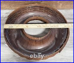 2007 Longaberger 18 Wreath Basket Dark Brown withHard Protector Signed By Mary