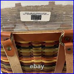 2008 Longaberger Bright Multi Color Village Tote Basket Brand New