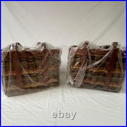 2008 Longaberger Bright Multi Color Village Tote Basket Brand New