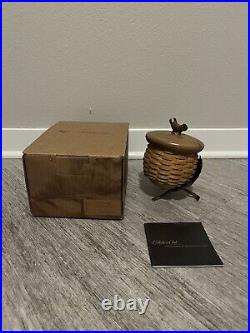 2008 Longaberger Collector's Club Acorn Basket Set with Metal Stand & Protector