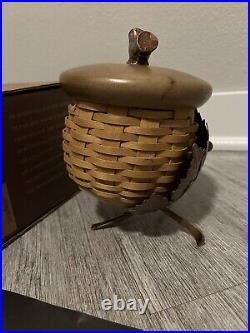 2008 Longaberger Collector's Club Acorn Basket Set with Metal Stand & Protector