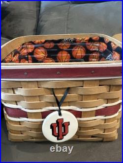2009 LONGABERGER Basket With IU Tie Basketball Liner And Lid