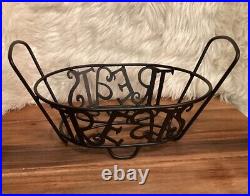 2010 Longaberger Candy Corn Treats Basket with Liner & Lid Wrought Iron Stand