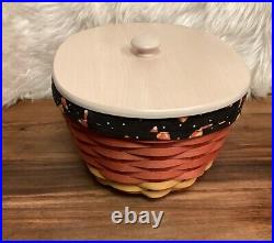 2010 Longaberger Candy Corn Treats Basket with Liner & Lid Wrought Iron Stand