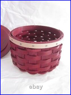 2012 Longaberger Sweetheart Love Songs Basket Liner Prot Wr Iron Stand Lid #1