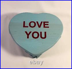 2013 Longaberger Blue Conversation Hearts Basket Sweetheart LOVE YOU Valentines