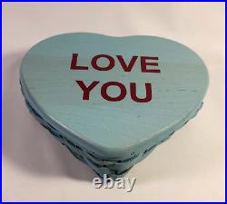 2013 Longaberger Blue Conversation Hearts Basket Sweetheart LOVE YOU Valentines