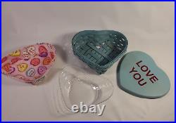 2013 Longaberger Blue Conversation Hearts Basket Sweetheart LOVE YOU Valentines