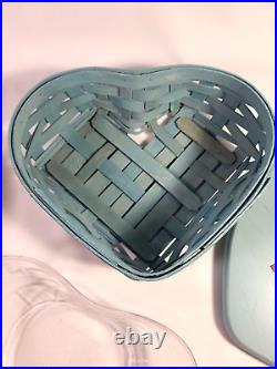 2013 Longaberger Blue Conversation Hearts Basket Sweetheart LOVE YOU Valentines