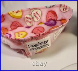 2013 Longaberger Blue Conversation Hearts Basket Sweetheart LOVE YOU Valentines