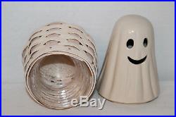 2013 Longaberger Boo Ghost Basket, Pottery Lid, Protector, Halloween Set