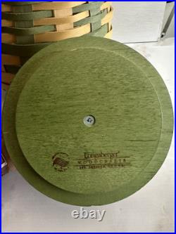 2017 Longaberger Tall Gourd Basket Set Lid & Liner RARE HTF FAST FREE SHIP