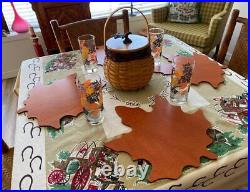 4 Longaberger WoodCrafts Maple Leaf Chargers Spice Fall Basket Placemat