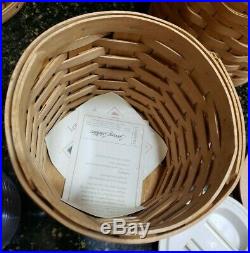 4 Piece 2004 Longaberger Basket Canister Set With Protectors and Lids