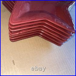 7 Longaberger Basket Woven Traditions Pottery Paprika Red Star Plate No Box