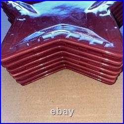 7 Longaberger Basket Woven Traditions Pottery Paprika Red Star Plate No Box