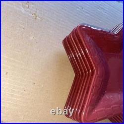 7 Longaberger Basket Woven Traditions Pottery Paprika Red Star Plate No Box