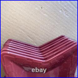 7 Longaberger Basket Woven Traditions Pottery Paprika Red Star Plate No Box