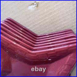 7 Longaberger Basket Woven Traditions Pottery Paprika Red Star Plate No Box