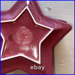 7 Longaberger Basket Woven Traditions Pottery Paprika Red Star Plate No Box