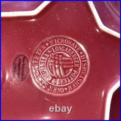 7 Longaberger Basket Woven Traditions Pottery Paprika Red Star Plate No Box