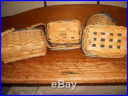 8 Longaberger Collectors Club Baskets Combo Sets Some Miniatures Liner Protector