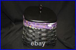 979-2009 Longaberger Halloween Black Cat basket set withwrought iron stand-NWT