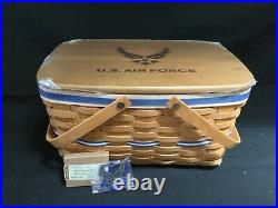 Air Force Longaberger American Valor Medium Market Basket Set -Tie On