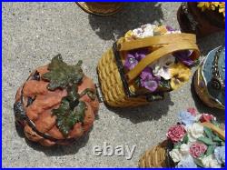 Boyds Bears Beans Treasure Box Lot of 9 w Longaberger Flower Basket Pumpkin READ