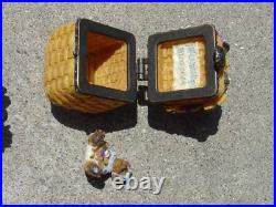 Boyds Bears Beans Treasure Box Lot of 9 w Longaberger Flower Basket Pumpkin READ
